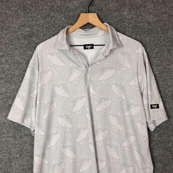 Waggle Mens Golf Polo Shirt XL Owl Paisley Print Short Sleeve Button Up - Picture 3 of 8